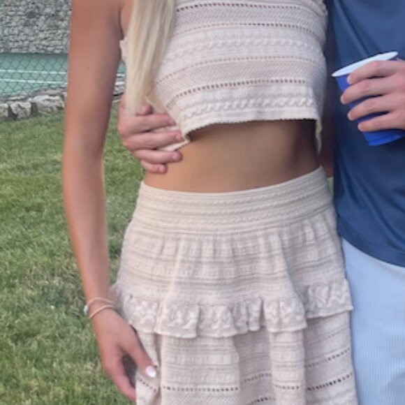 Aerie Ruffled Crochet Mini Skirt Set - Picture 7 of 7